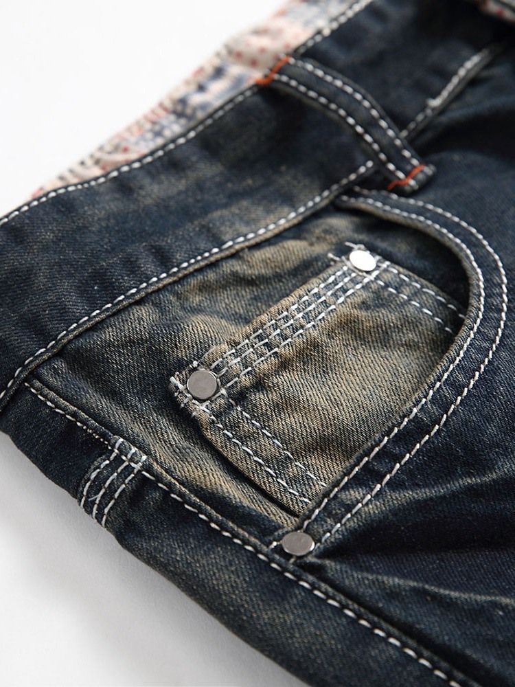 Reißverschluss Straight Herren Freizeitjeans