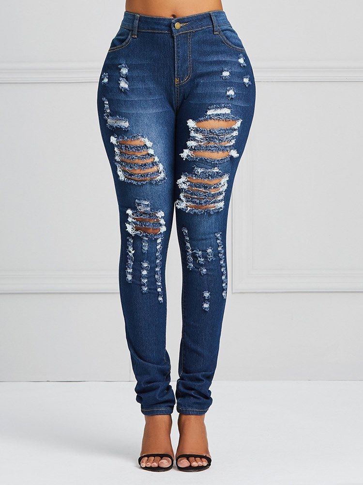 Ripped Skinny Stretchy Damenjeans