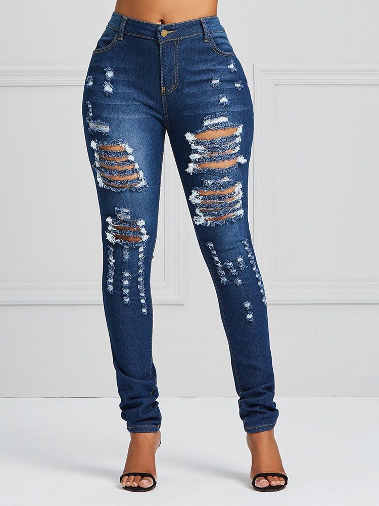 Ripped Skinny Stretchy Damenjeans