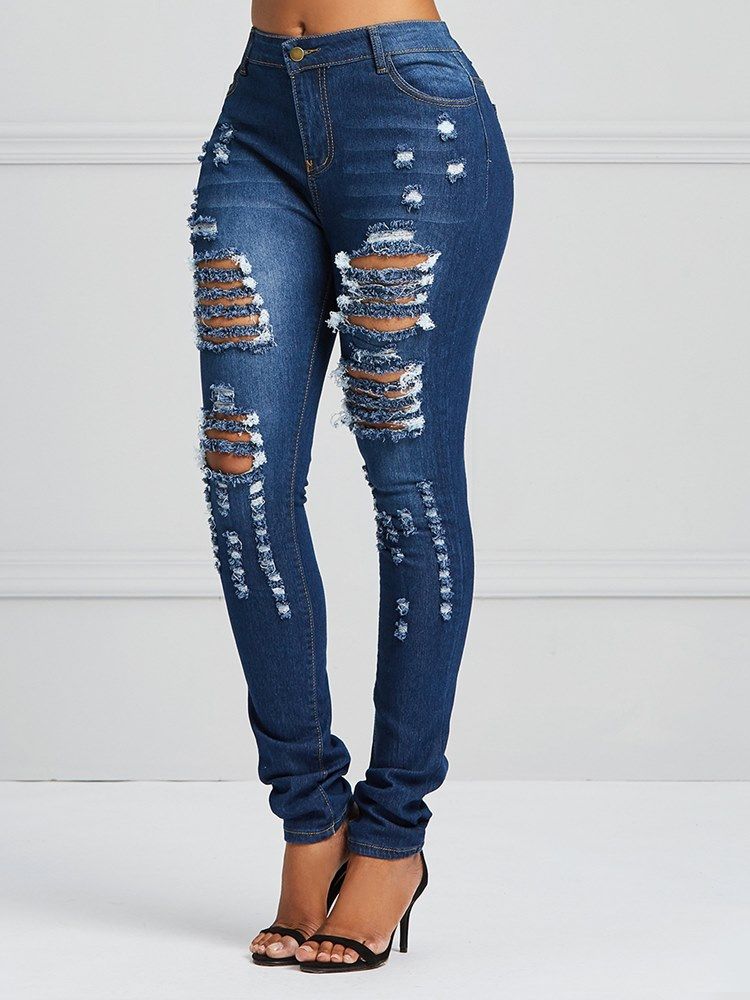 Ripped Skinny Stretchy Damenjeans