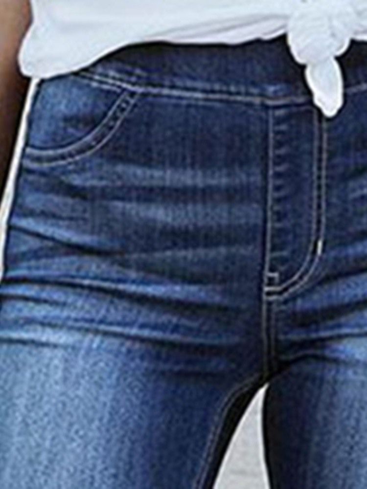 Schlaghosen Für Damen Einfarbig Schmale Jeans Mit Mittlerer Taille