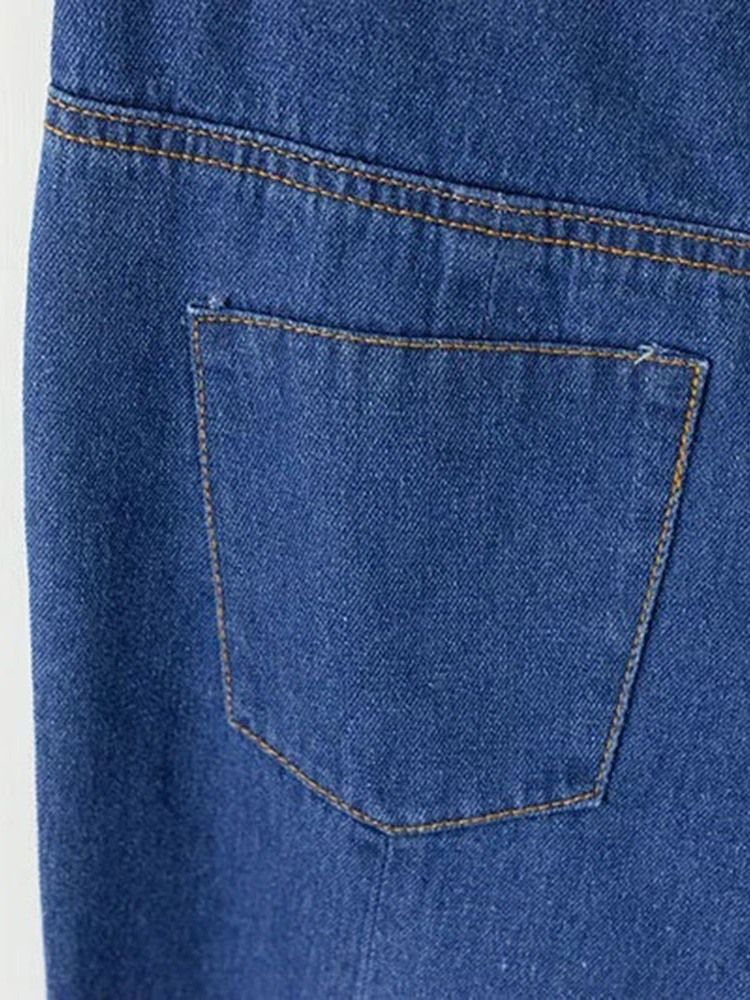 Schlaghosen Für Damen Waschbar Einfarbig Schmale Jeans Mit Hoher Taille