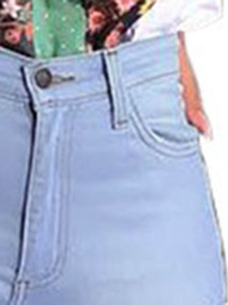 Schmale Flare-jeans Mit Schlichtem Destoryed-reißverschluss Für Damen