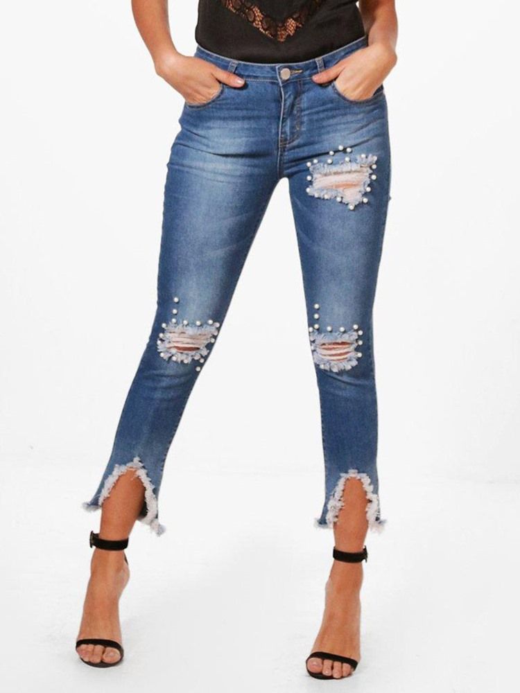 Skinny Denim Asymmetrische Damenjeans