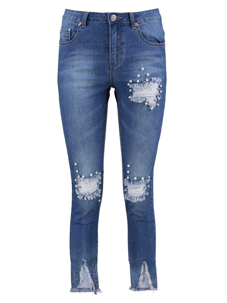 Skinny Denim Asymmetrische Damenjeans