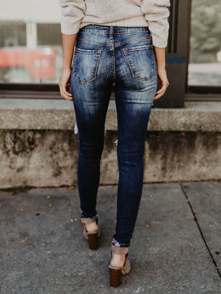 Skinny Denim Zerrissene Damenjeans