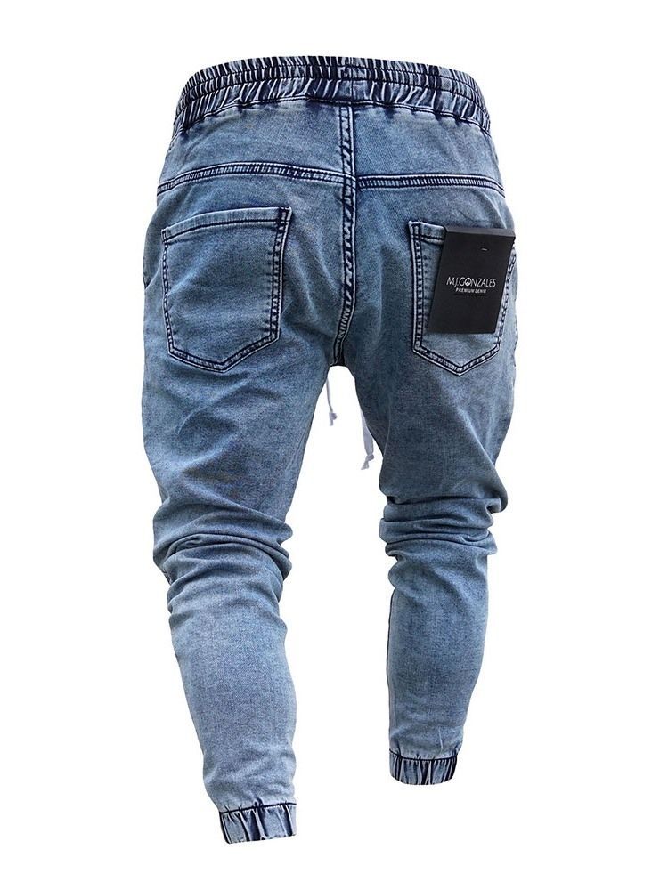 Stickerei Bleistift Hose Lässige Herren Jeans Mit Mittlerer Taille