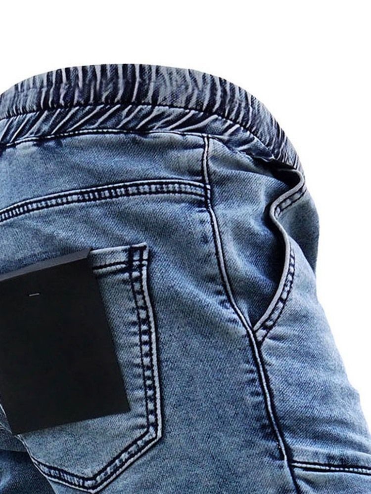 Stickerei Bleistift Hose Lässige Herren Jeans Mit Mittlerer Taille