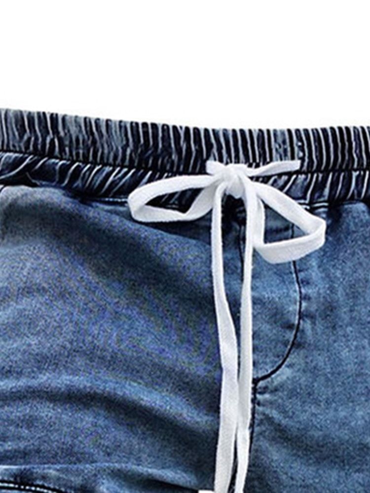 Stickerei Bleistift Hose Lässige Herren Jeans Mit Mittlerer Taille