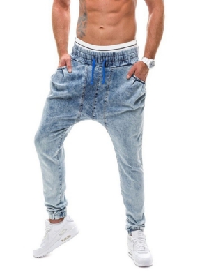 Straight Mid Waist Herren-schnürjeans Mit Farbverlaufgradient