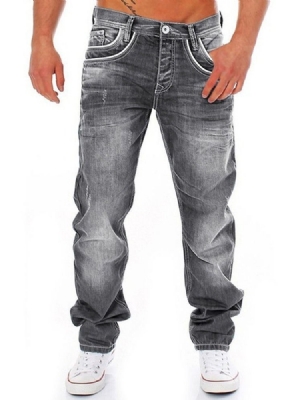 Zipper Straight Herren Casual Denim Hosen