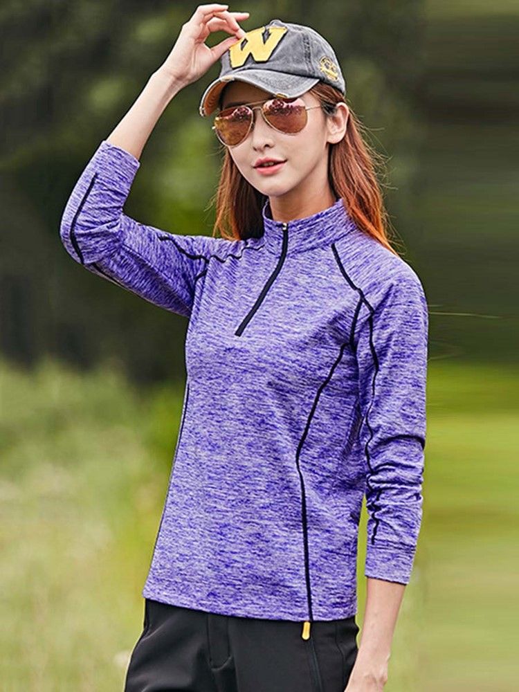 Damen Easy-care Finish Streifen Anti-schweiß Pullover Sporttops