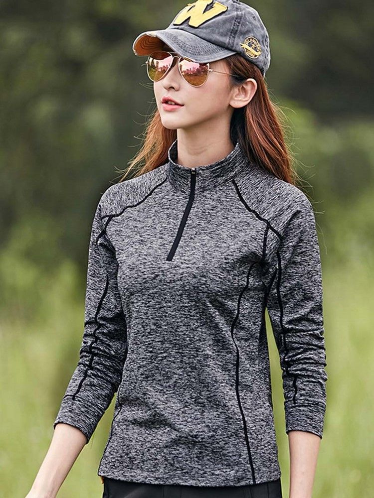 Damen Easy-care Finish Streifen Anti-schweiß Pullover Sporttops