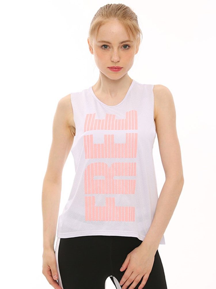 Schnell Trocknende Yoga-tanktops Mit Buchstabendruck Für Damen