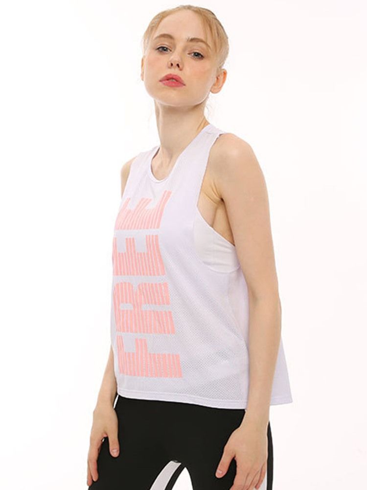 Schnell Trocknende Yoga-tanktops Mit Buchstabendruck Für Damen