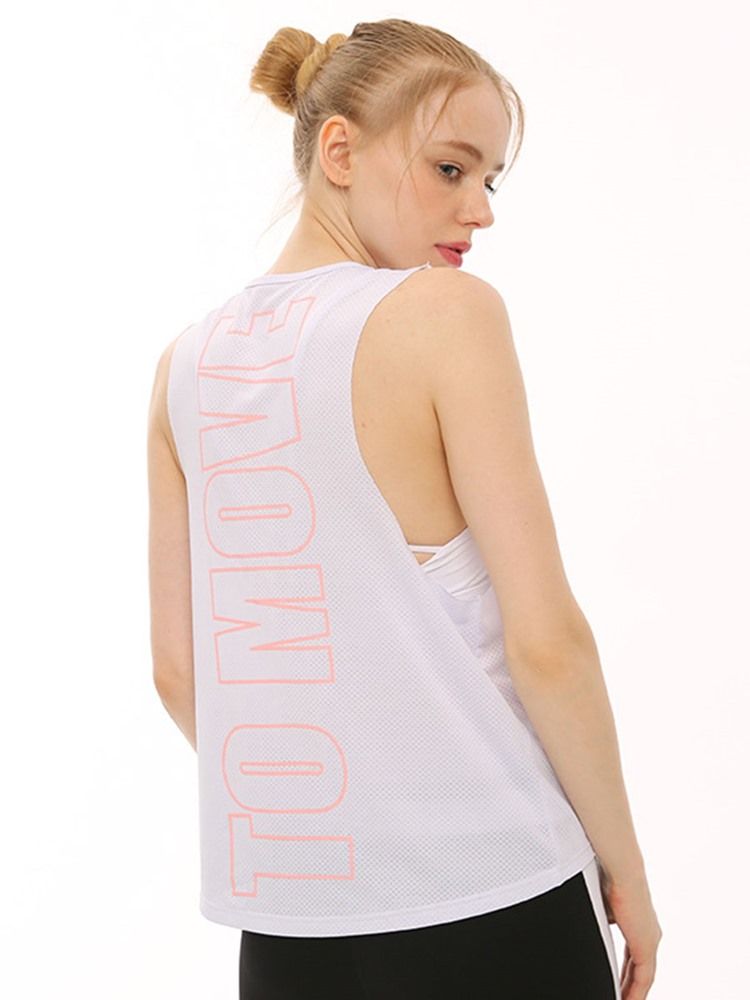 Schnell Trocknende Yoga-tanktops Mit Buchstabendruck Für Damen