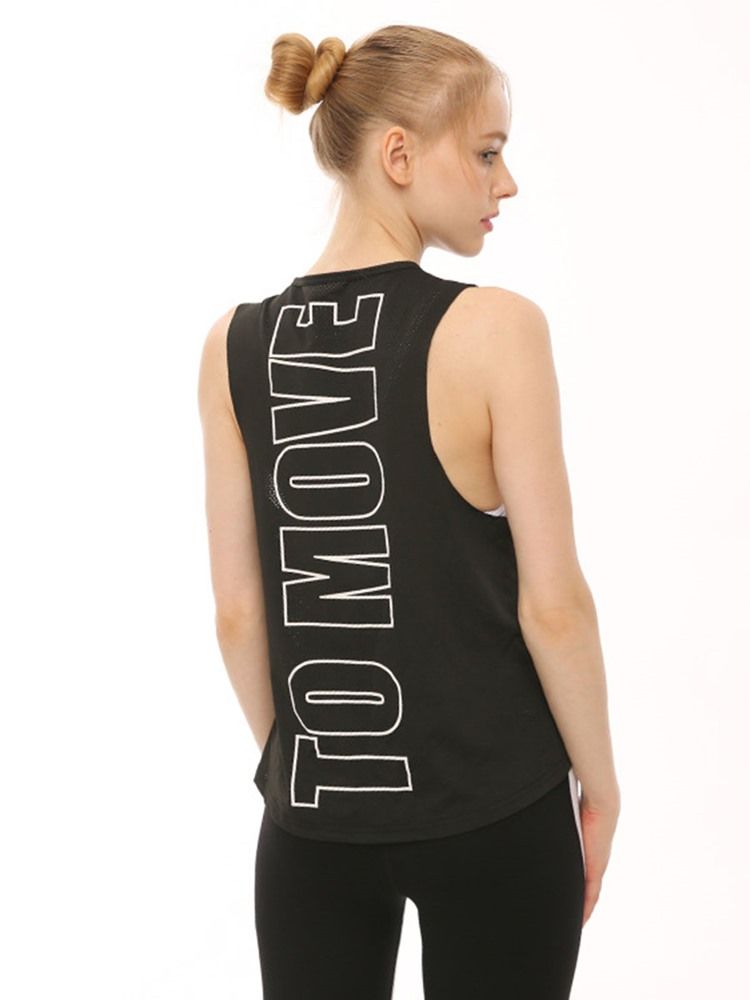 Schnell Trocknende Yoga-tanktops Mit Buchstabendruck Für Damen