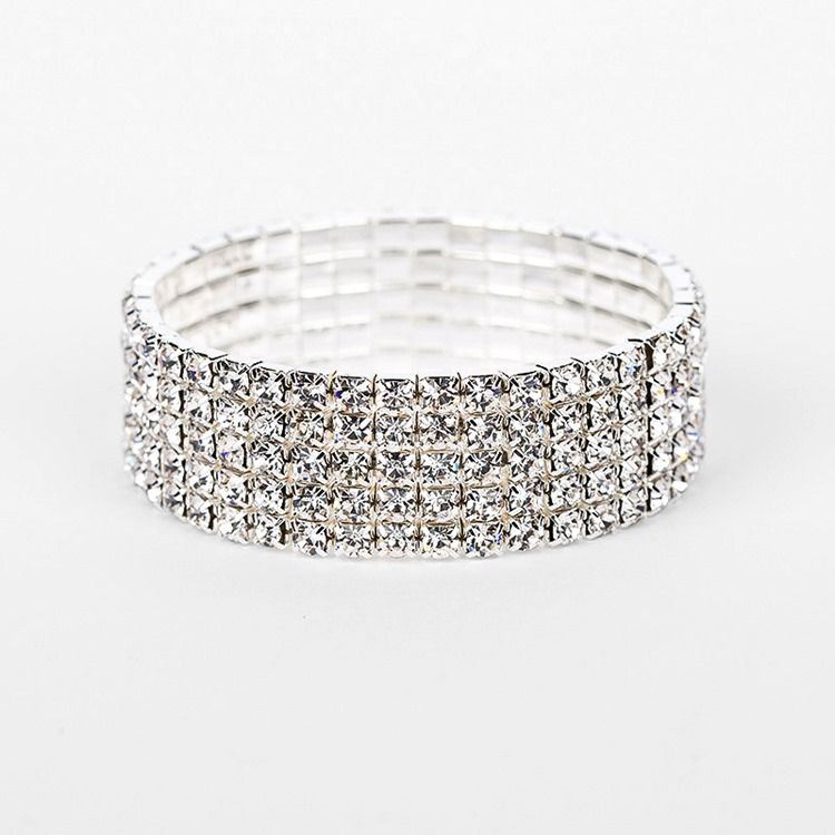 Diamante Plain Romantische Hochzeitsarmbänder Für Frauen