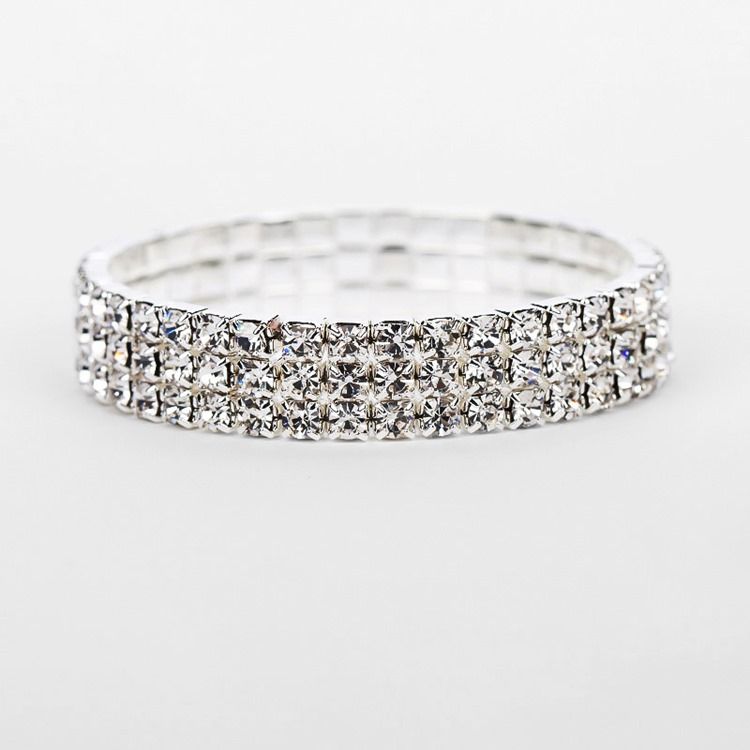 Diamante Plain Romantische Hochzeitsarmbänder Für Frauen