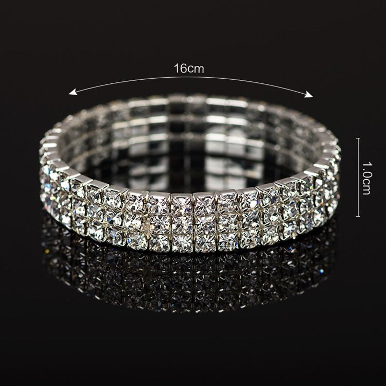 Diamante Plain Romantische Hochzeitsarmbänder Für Frauen