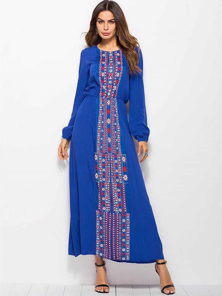 African Fashion Scoop Blaues Maxikleid Für Damen