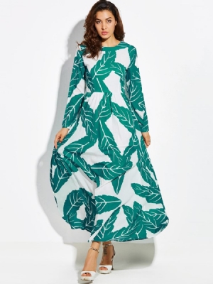 Bodenlanges Legeres Freizeitkleid Mit Print