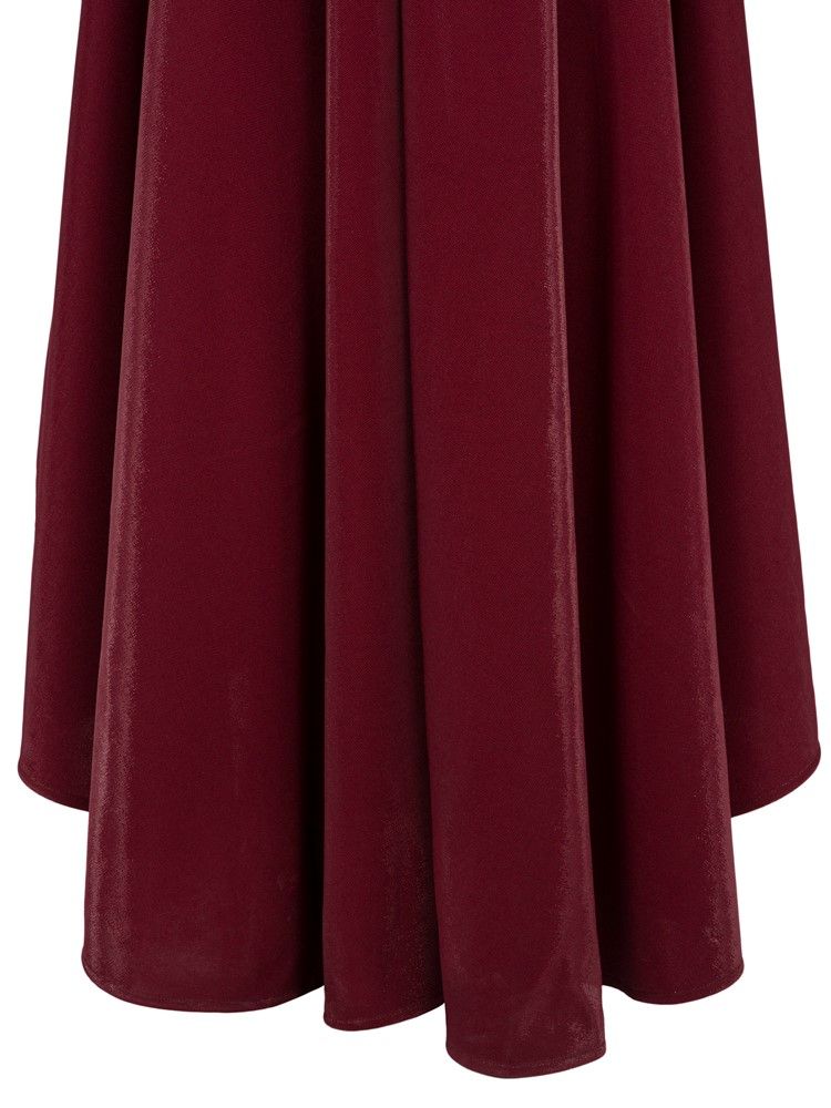 Damen Samt Slash Neck Rüschen Asymmetrisches Maxikleid