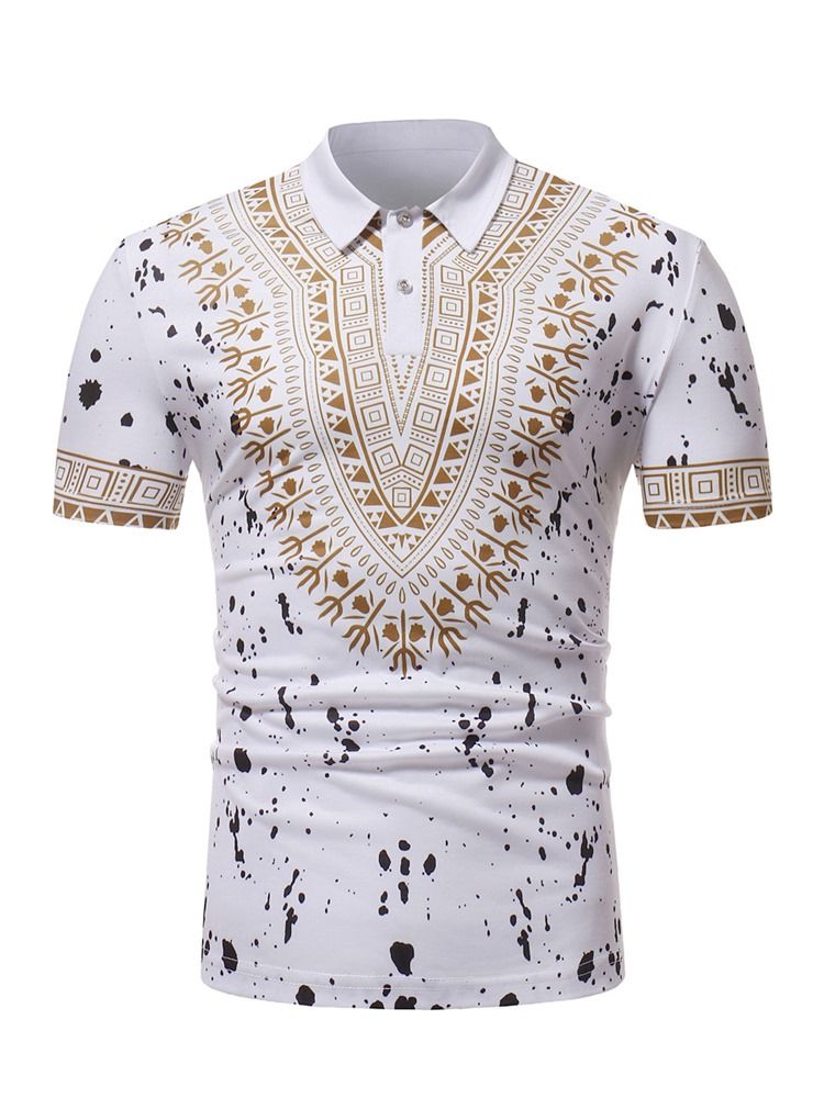 African Fashion Dashiki Loose Herren Polo-t-shirt