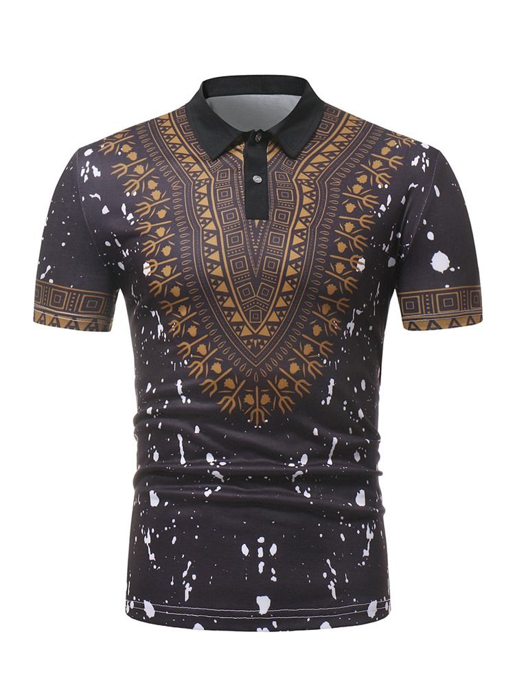 African Fashion Dashiki Loose Herren Polo-t-shirt