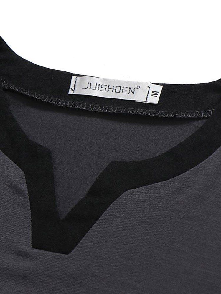 Einfaches V-ausschnitt Slim Herren Freizeit T-shirts