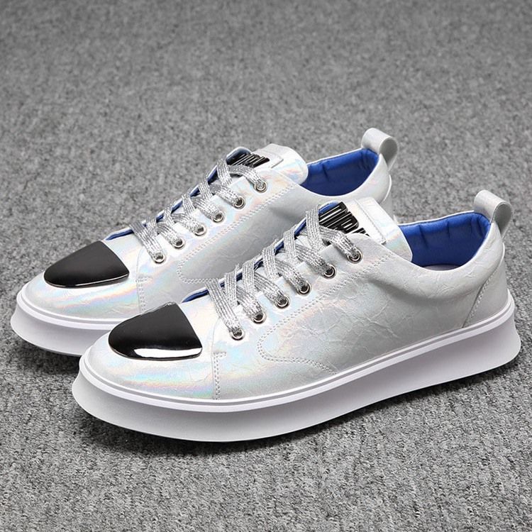 Lace-up Patchwork Round Toe Herren Skateschuhe