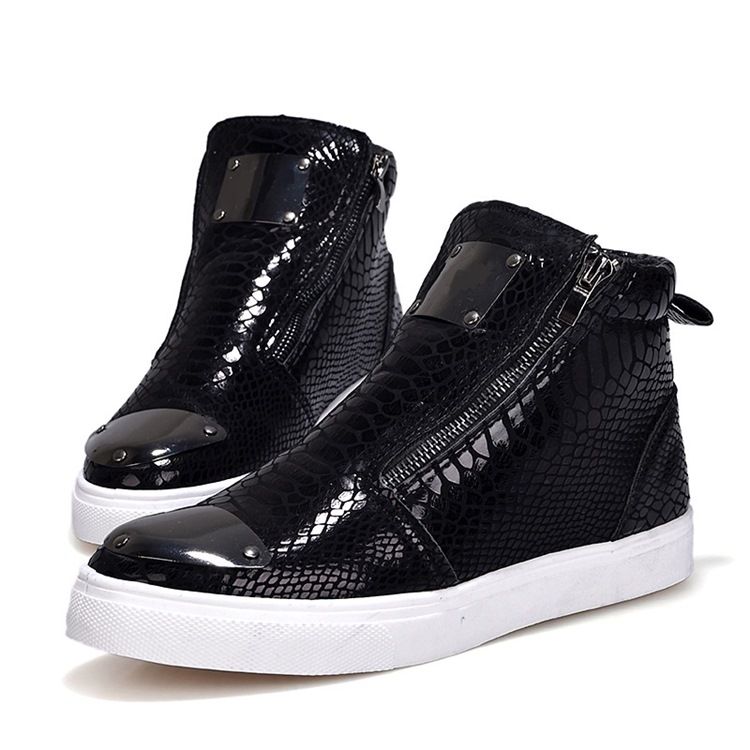 Pailletten Serpentine Zipper High-cut Herren-sneaker