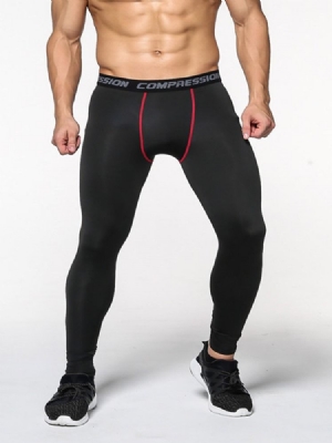 Herren Anti-schweiß Color Block Polyester Sport Leggings