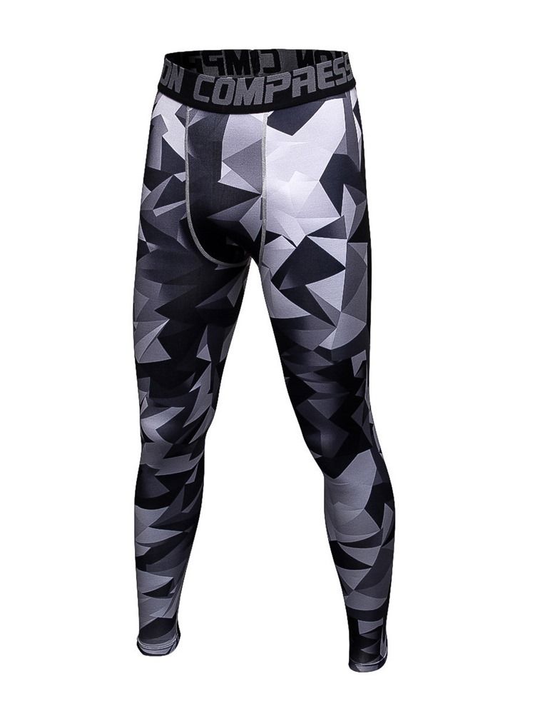 Herren Anti-schweiß Color Block Polyester Sport Leggings