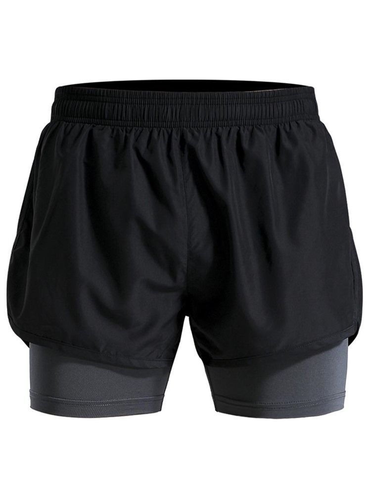 Herren Farbblock Patchwork Gym Sport Shorts Sommerhose