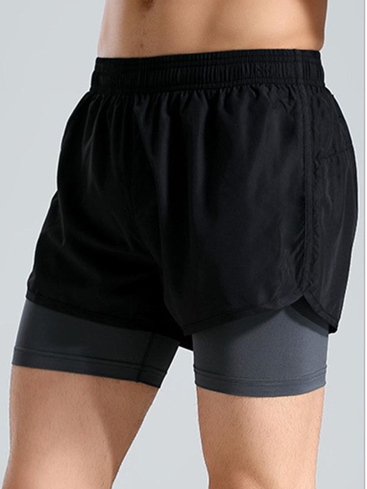 Herren Farbblock Patchwork Gym Sport Shorts Sommerhose