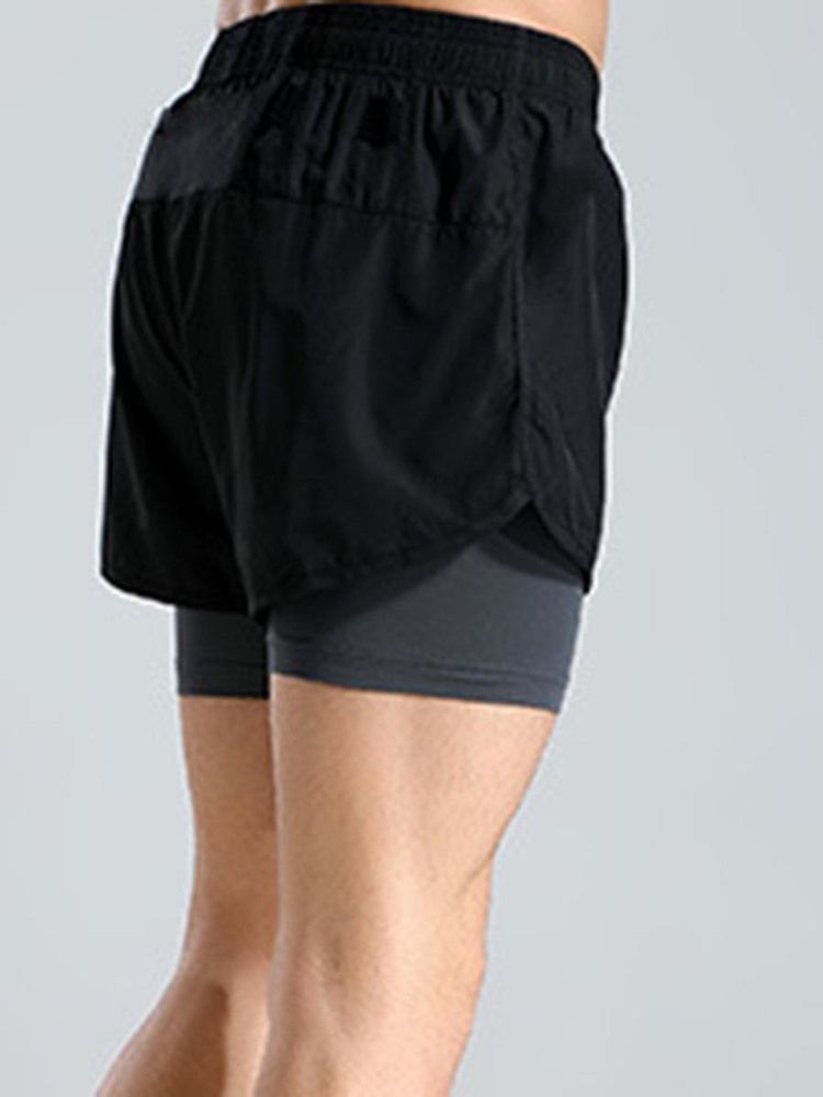 Herren Farbblock Patchwork Gym Sport Shorts Sommerhose