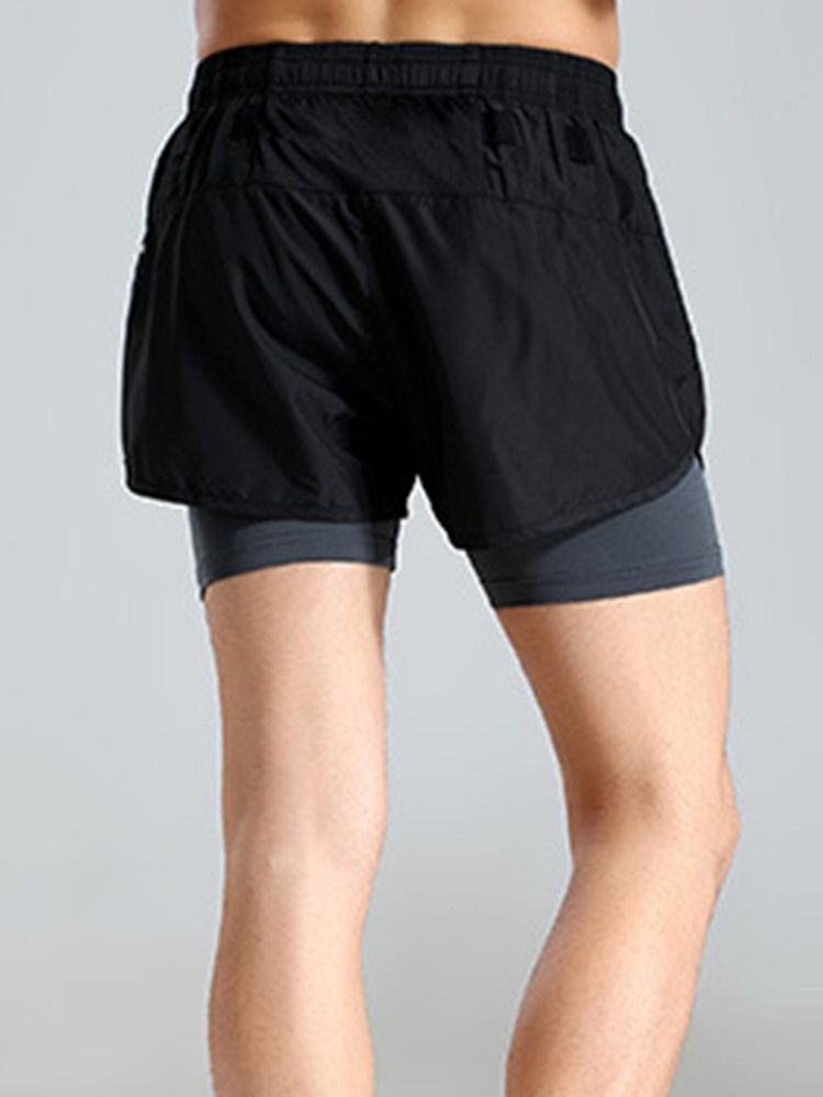 Herren Farbblock Patchwork Gym Sport Shorts Sommerhose