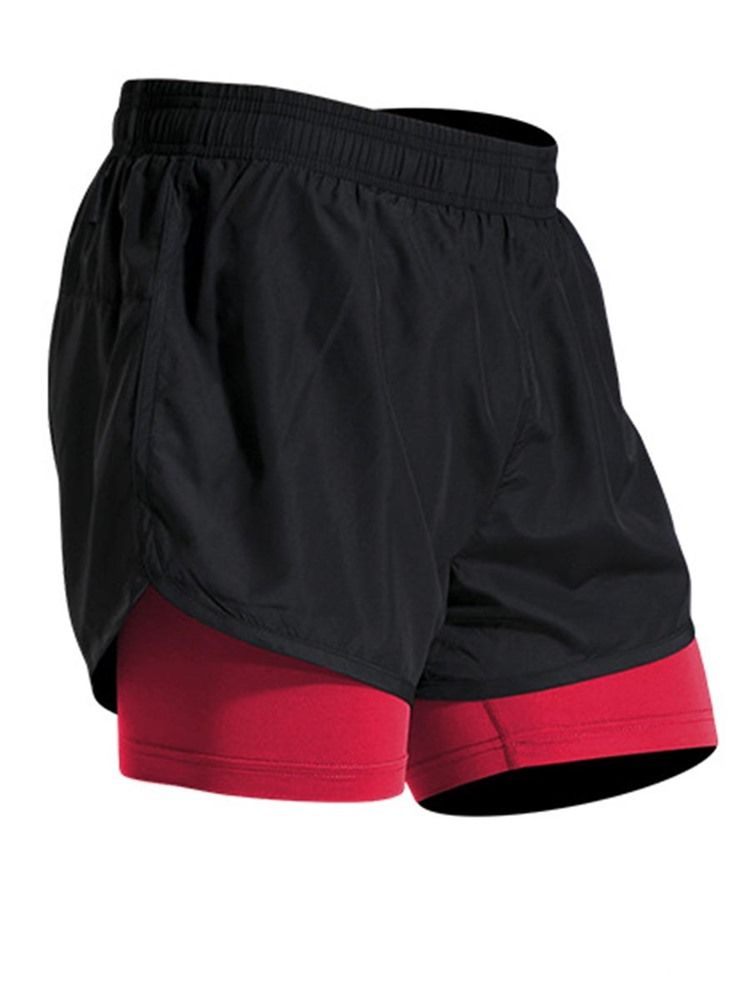 Herren Farbblock Patchwork Gym Sport Shorts Sommerhose