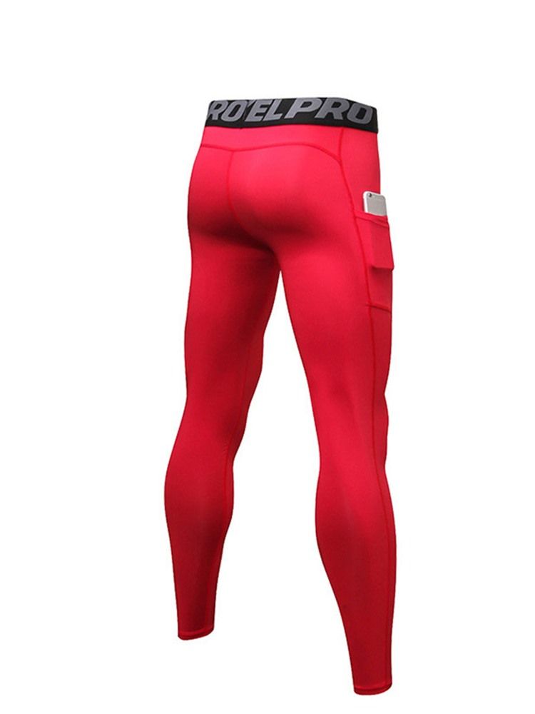 Herren Patchwork Letter Knöchellange Sportleggings