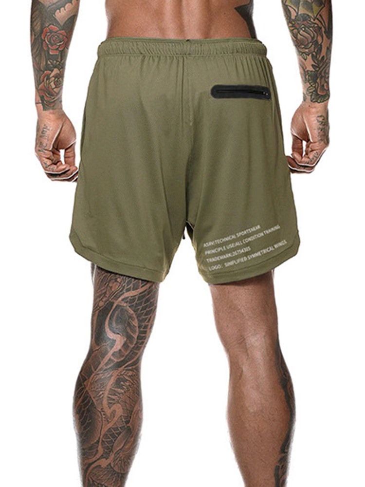 Herren Versteckte Tasche Camouflage Shorts Sommer Sporthose