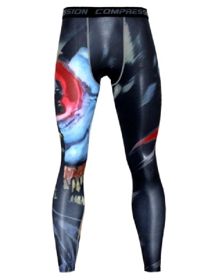 Männer Baumwollmischungen Atmungsaktive Leggings Mit Farbblock-print