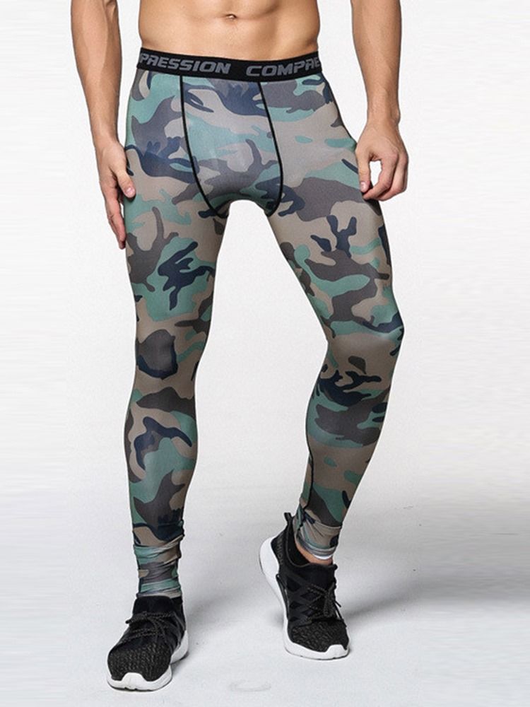 Männer Camouflage Atmungsaktives Print Knöchellange Sporthose