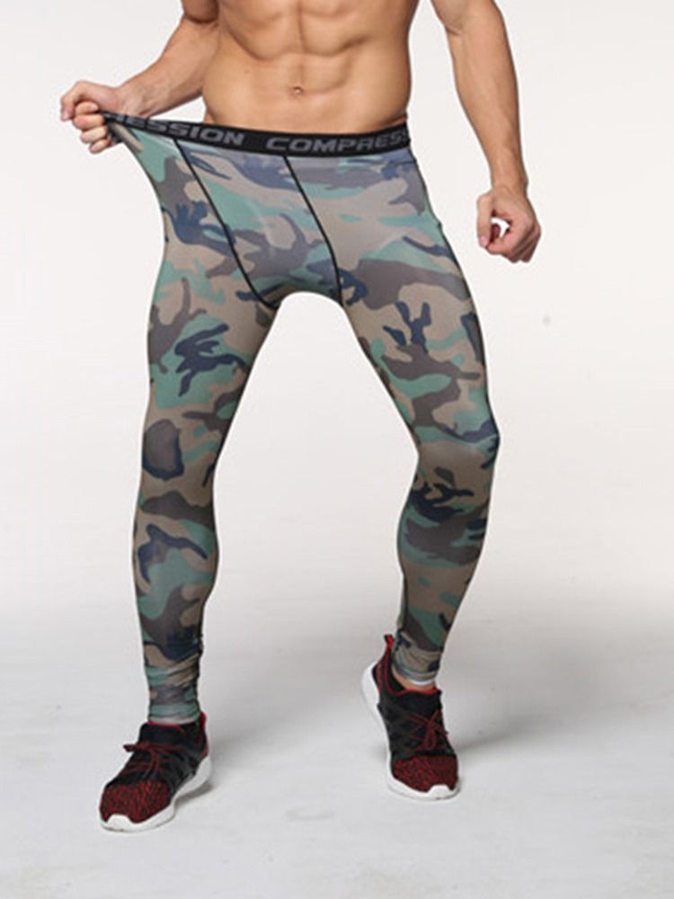 Männer Camouflage Atmungsaktives Print Knöchellange Sporthose