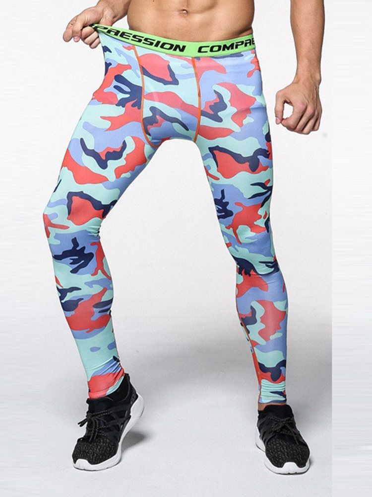 Männer Camouflage Atmungsaktives Print Knöchellange Sporthose