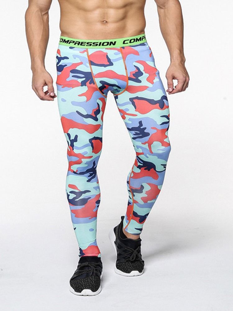 Männer Camouflage Atmungsaktives Print Knöchellange Sporthose