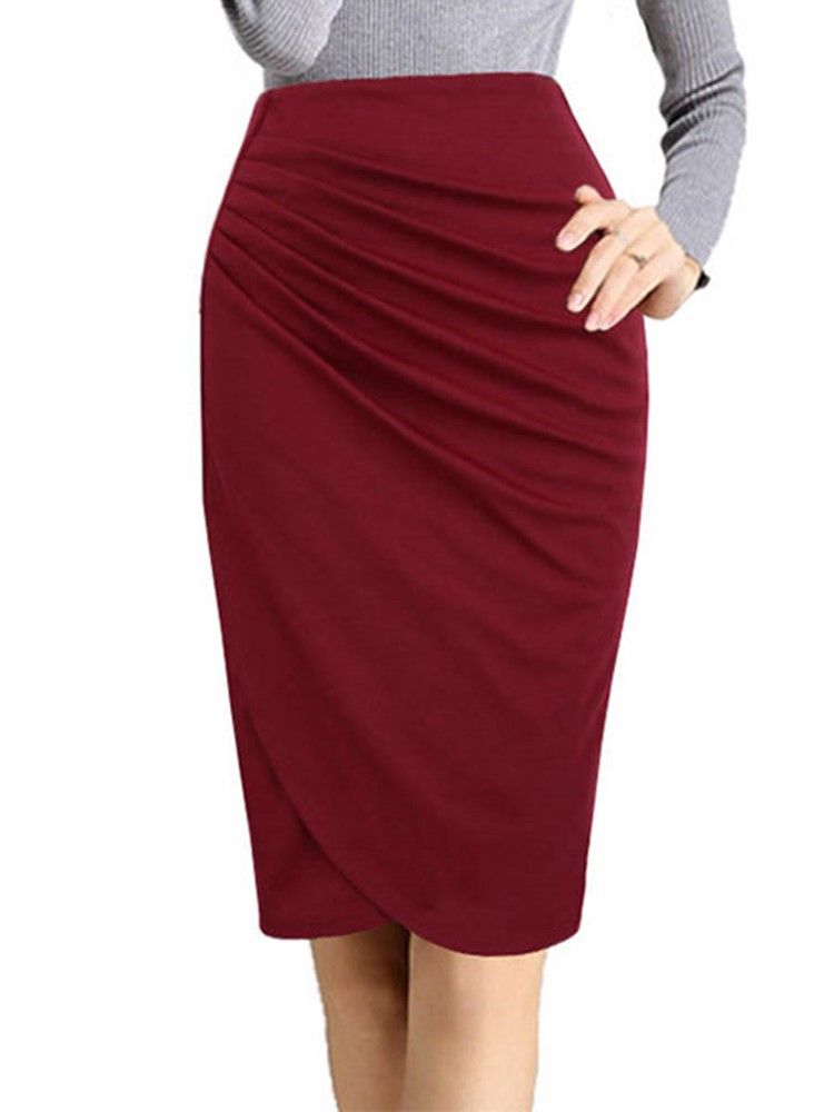 Plissierter Bodycon Damenrock Mit Hoher Taille