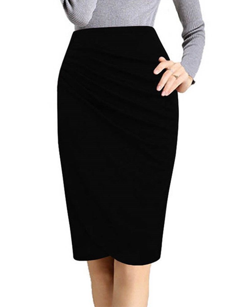 Plissierter Bodycon Damenrock Mit Hoher Taille