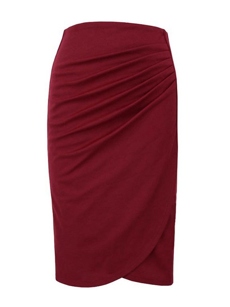 Plissierter Bodycon Damenrock Mit Hoher Taille