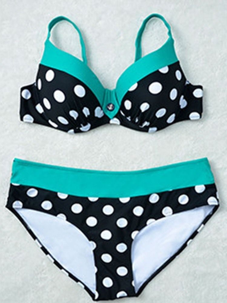 Damen Tankini Set Sexy Print Dots Bademode